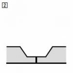 Esquema de ranura fresada correctamente al centro de la unión de las mantas de piso