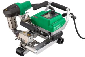 Vista principal de la máquina Leister TWINNY T7 para soldadura automática de geomembranas de PEAD y PVC