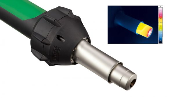 Filtro de aire doble del Leister TRIAC-AT, diseñado para proteger el motor del polvo y la humedad, garantizando un rendimiento constante