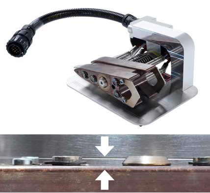 Kit de control de alineación Leister para la cuña caliente GEOSTAR G5/G7, utilizado para verificar el paralelismo y asegurar una soldadura precisa en aplicaciones geotécnicas