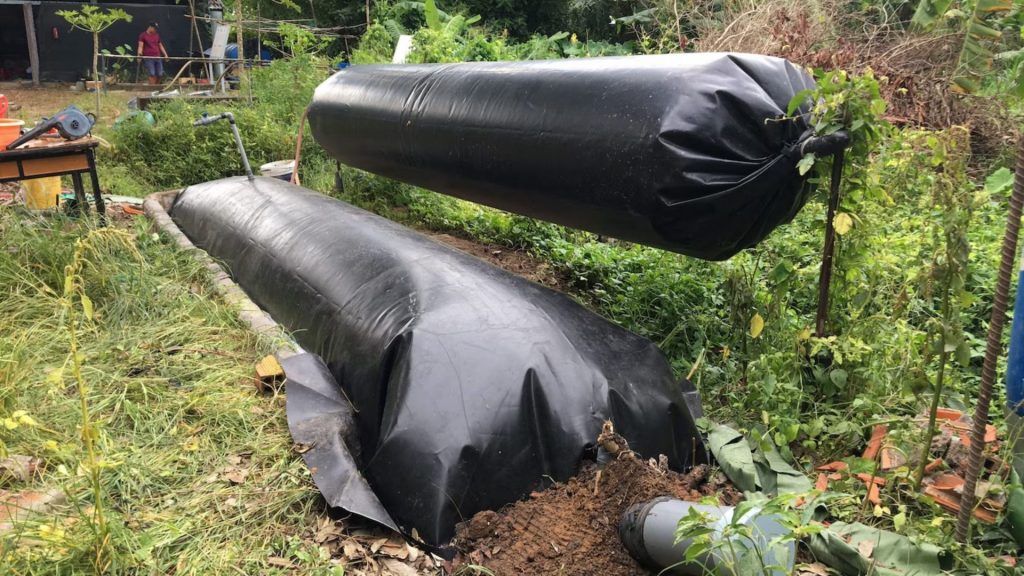 Reactor de biogás de HDPE herméticamente soldado, parte del proyecto de energía renovable en Vietnam