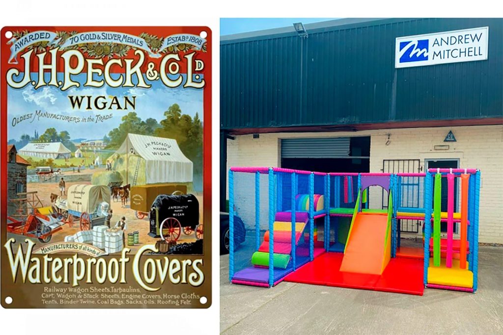 Leister SEAMTEK W-900 AT en la evolución de Andrew Mitchell: de lonas impermeables a cortinas tensionadas y playgrounds inflables, ampliando aplicaciones soldadas sin costura