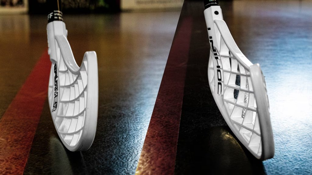 Palas de floorball listas para ser moldeadas con aire caliente usando Leister TRIAC ST sobre la pista