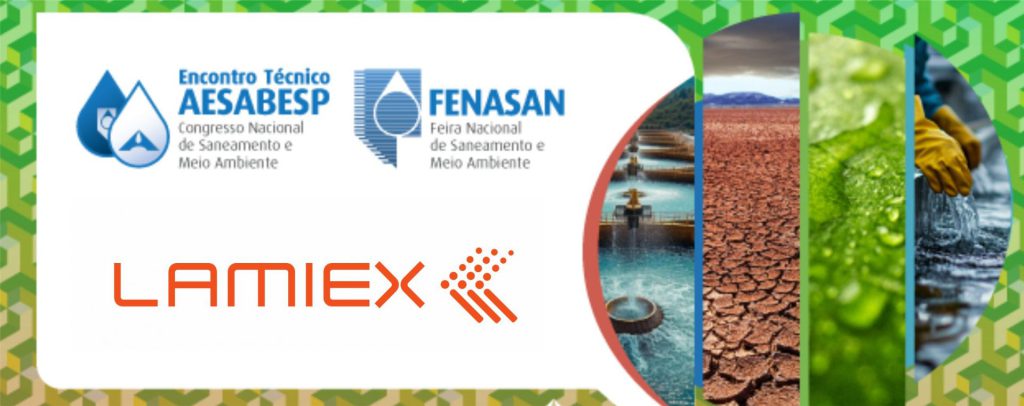 Lamiex Plásticos en la FENASAN 2024, evento de saneamiento ambiental realizado en São Paulo, Brasil, con enfoque en soluciones sostenibles y tecnologías para el sector del agua