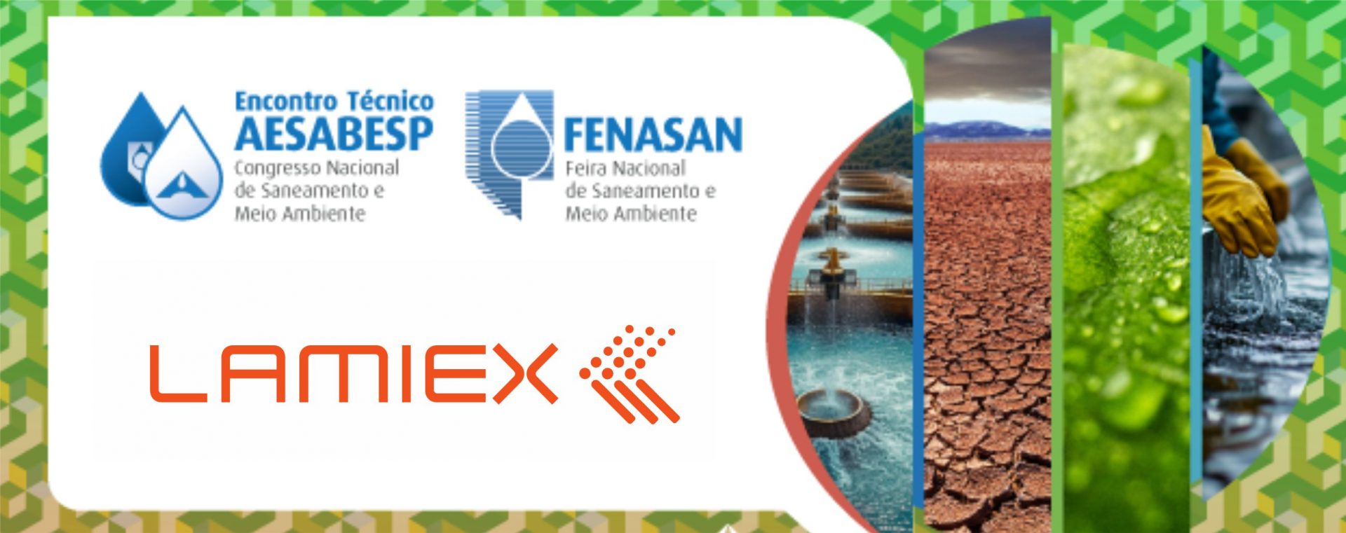 Lamiex Plásticos en la FENASAN 2024, evento de saneamiento ambiental realizado en São Paulo, Brasil, con enfoque en soluciones sostenibles y tecnologías para el sector del agua