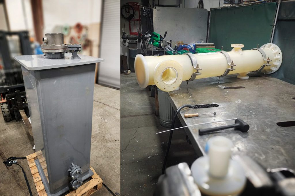 Distribuidor de aguas residuales reparado con equipos de soldadura Leister, componente crítico del sistema de saneamiento de Anchorage