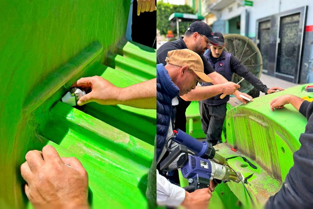 Proceso de soldadura de recuperación en maquinaria agrícola con la Weldy BOOSTER EX2 para prolongar la vida útil de las piezas y evitar su descarte