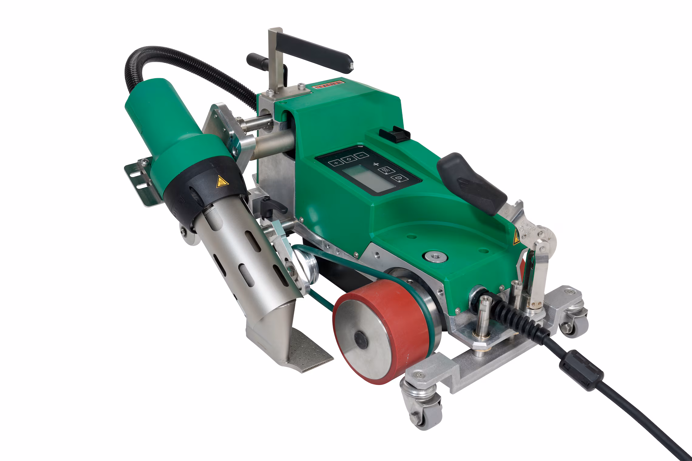 Leister UNIPLAN 310, máquina automática de soldadura de lonas termoplásticas, vista general del equipo.