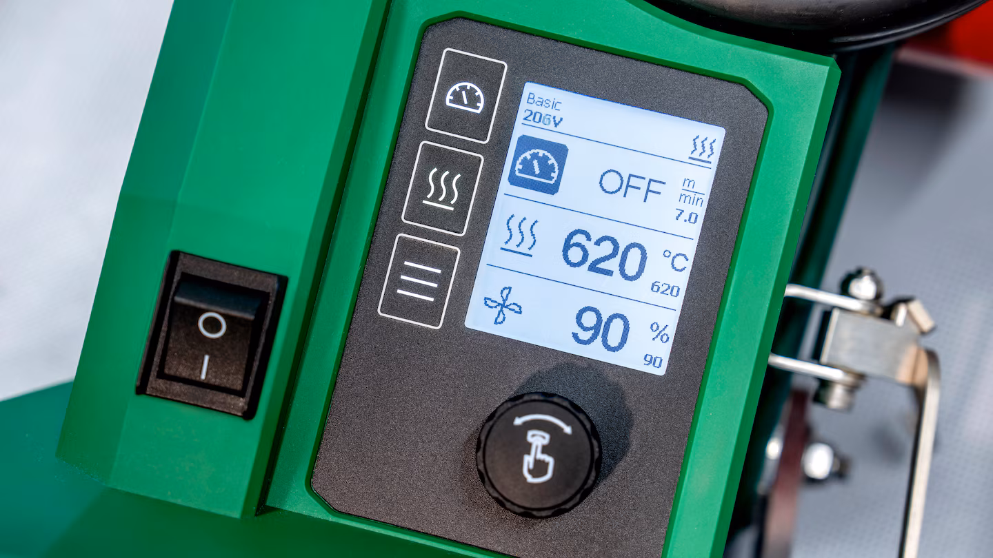 Interfaz HMI avanzada de la Leister UNIPLAN 510 para una operación intuitiva y ajustes fáciles